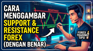 cara menggambar support dan resistance