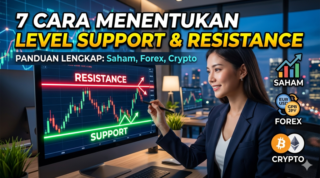 cara menentukan level support dan resistance