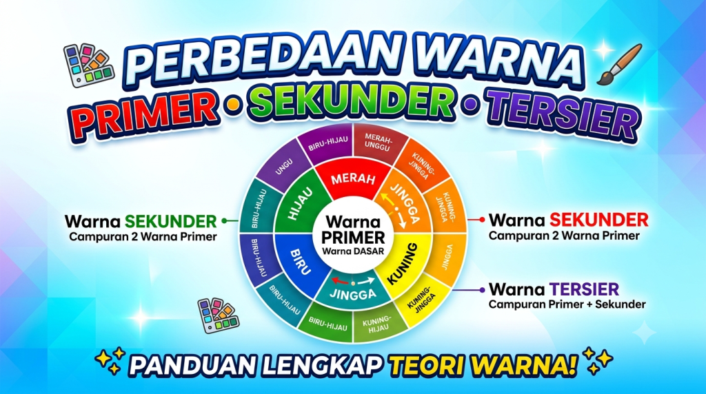 Perbedaan Warna Primer, Sekunder, dan Tersier