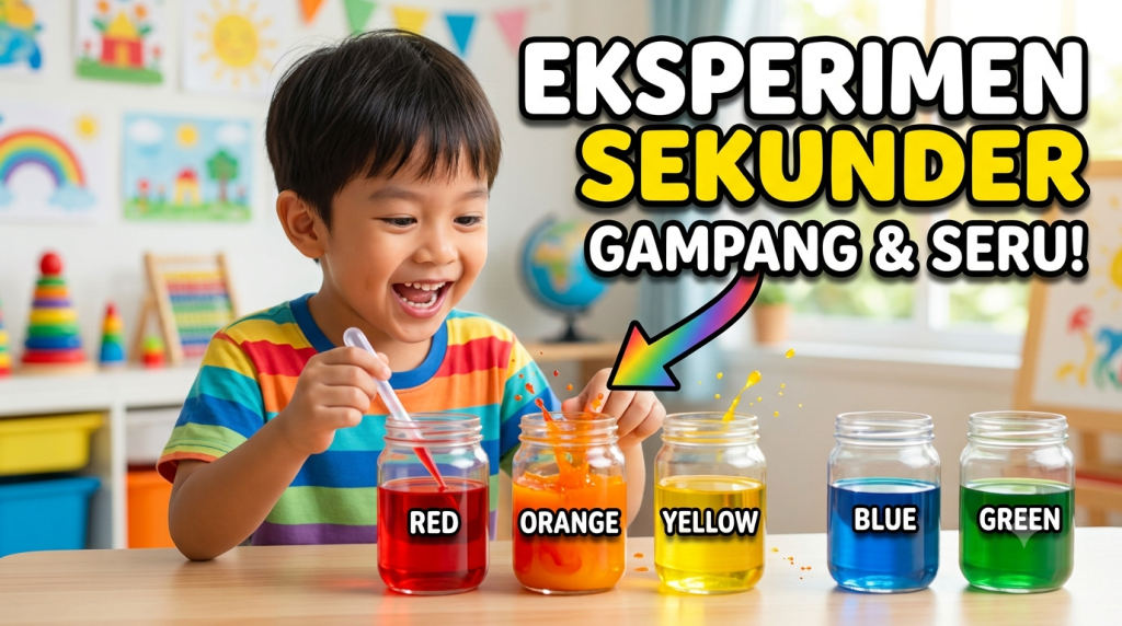 Eksperimen Campur Warna Sekunder yang Mudah