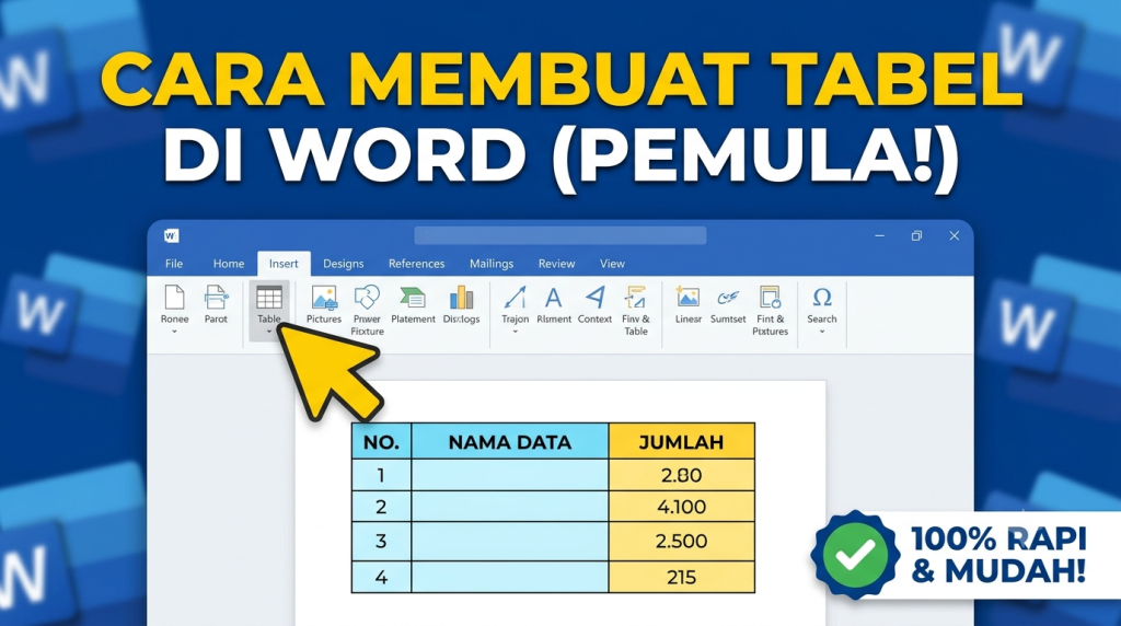 Cara Membuat Tabel di Microsoft Word untuk Pemula