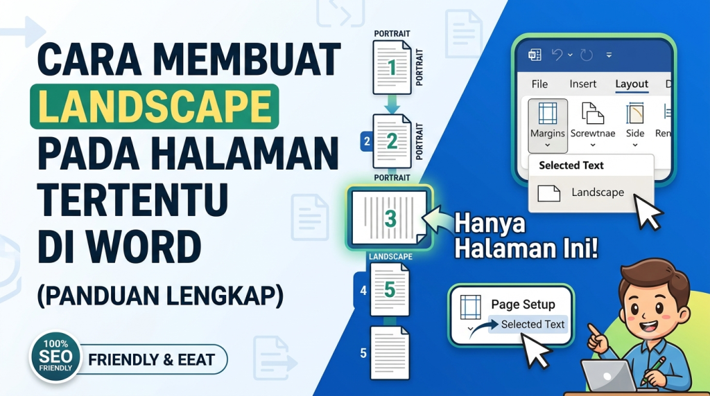 Cara Membuat Landscape pada Halaman Tertentu di Word