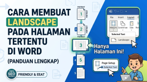 Cara Membuat Landscape pada Halaman Tertentu di Word