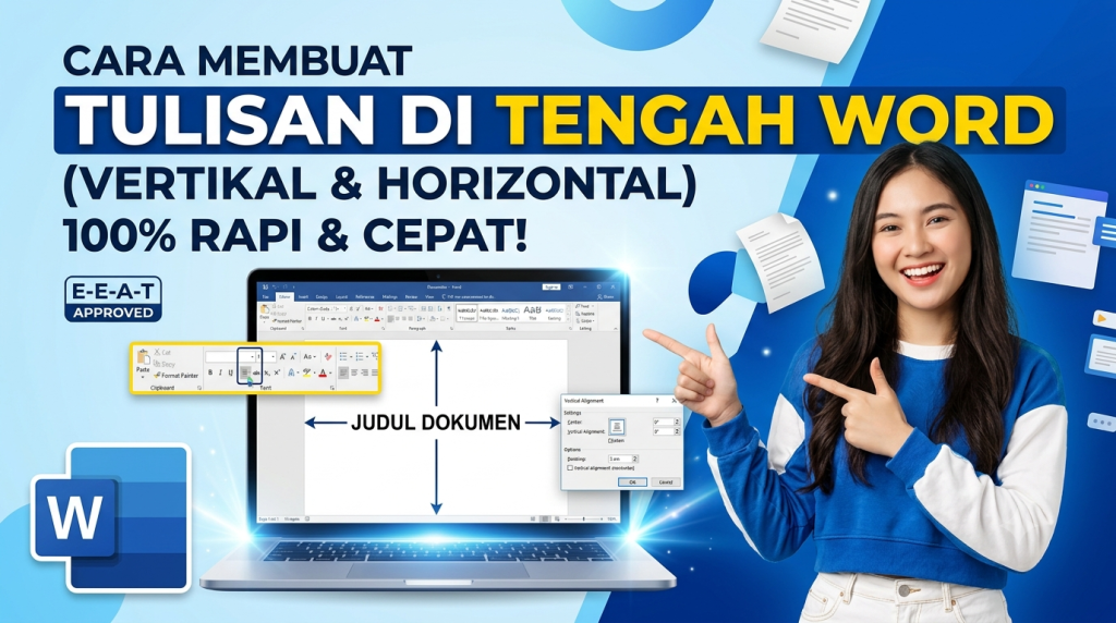 Cara Membuat Tulisan di Tengah Halaman Word