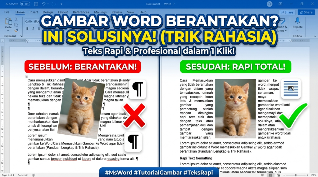 Cara Memasukkan Gambar ke Word Agar Tidak Berantakan